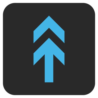 Düz yukarı ok vektör simgesi kare