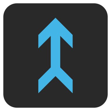 Düz yukarı ok vektör simgesi kare