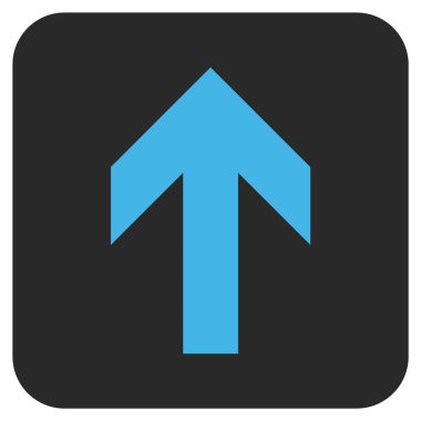 Düz yukarı ok vektör simgesi kare