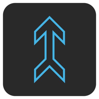 Düz yukarı ok vektör simgesi kare