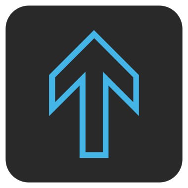 Düz yukarı ok vektör simgesi kare