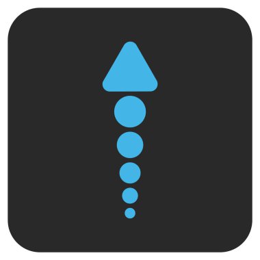 Düz yukarı ok vektör simgesi kare