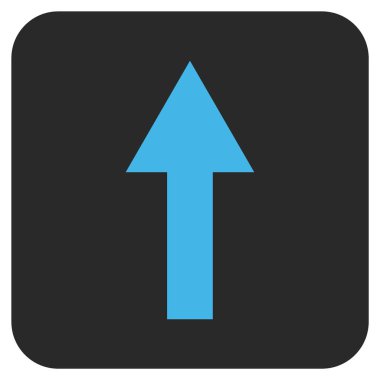 Düz yukarı ok vektör simgesi kare