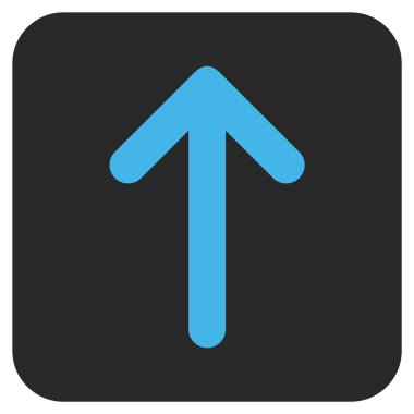 Düz yukarı ok vektör simgesi kare