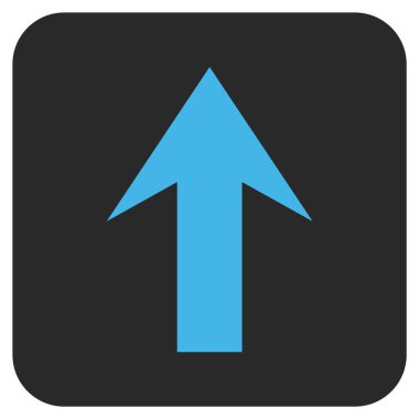 Düz yukarı ok vektör simgesi kare