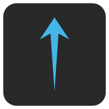 Düz yukarı ok vektör simgesi kare