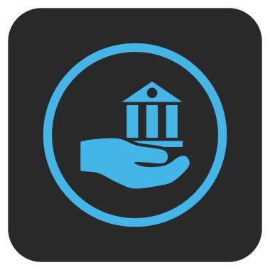 Vektör simge banka hizmet düz kare