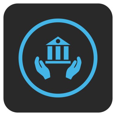 Vektör simge banka hizmet düz kare