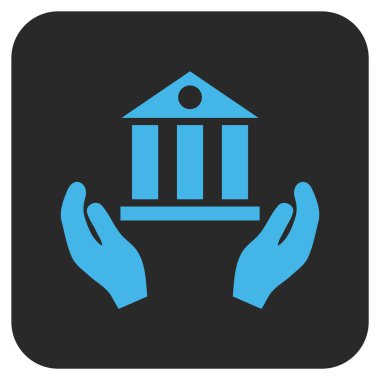 Vektör simge banka hizmet düz kare