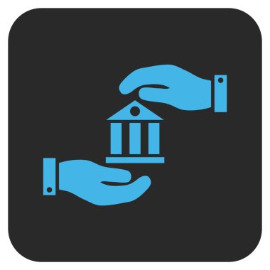 Vektör simge banka hizmet düz kare