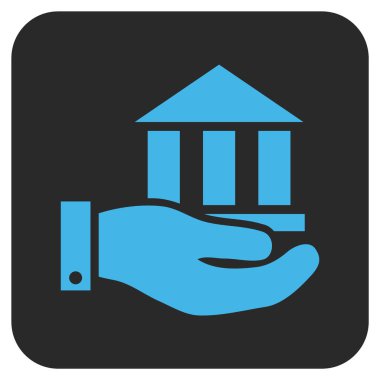 Vektör simge banka hizmet düz kare