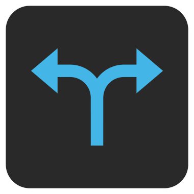 Bifurkasyon oklar sol düz kare vektör simgesi sağ