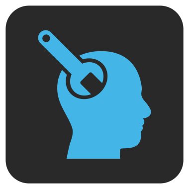 Beyin aracı düz kare vektör simgesi