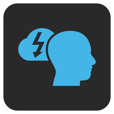 Beyin fırtınası düz kare vektör simgesi