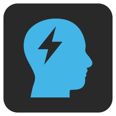 Beyin fırtınası düz kare vektör simgesi