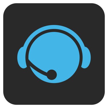 Çağrı Merkezi operatörü düz kare vektör simgesi