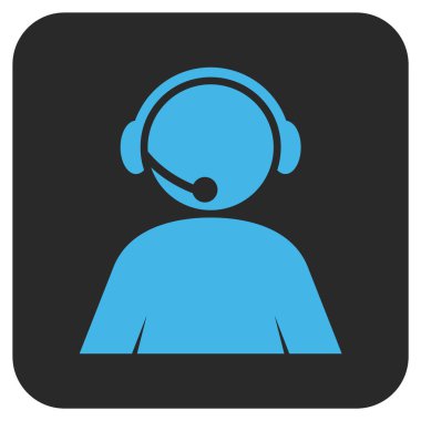 Çağrı Merkezi operatörü düz kare vektör simgesi