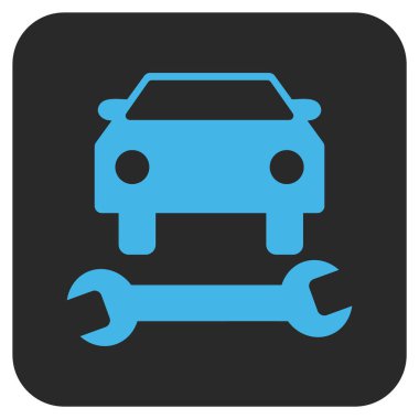 Araba tamir düz kare vektör simgesi