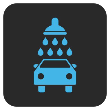 Araba duş düz kare vektör simgesi