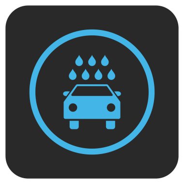 Araba duş düz kare vektör simgesi