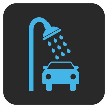 Araba duş düz kare vektör simgesi