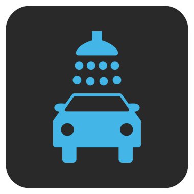 Araba duş düz kare vektör simgesi