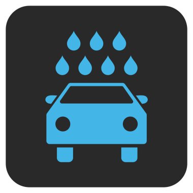 Araba duş düz kare vektör simgesi