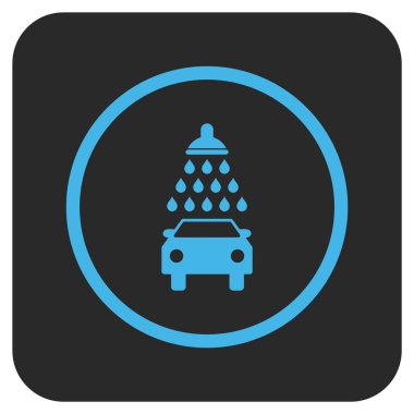 Araba duş düz kare vektör simgesi