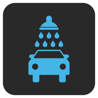 Oto yıkama düz kare vektör simgesi