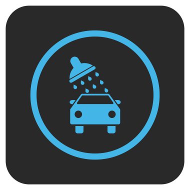 Oto yıkama düz kare vektör simgesi