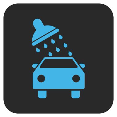 Oto yıkama düz kare vektör simgesi