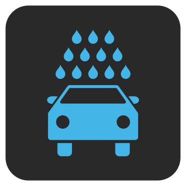 Oto yıkama düz kare vektör simgesi