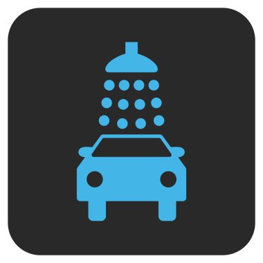 Oto yıkama düz kare vektör simgesi