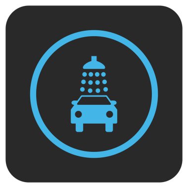 Oto yıkama düz kare vektör simgesi