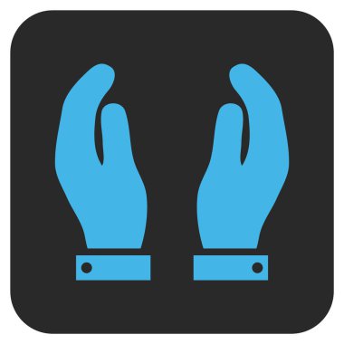 Bakım el düz kare vektör simgesi