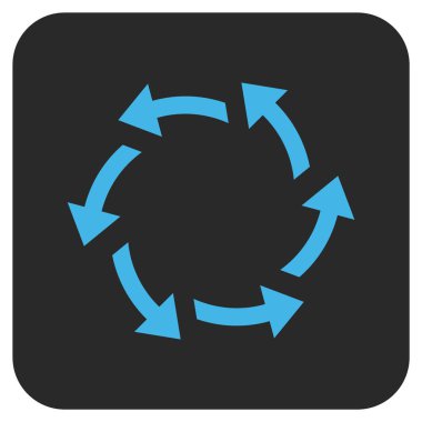 Santrifüj oklar düz kare vektör simgesi