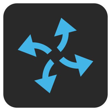 Santrifüj oklar düz kare vektör simgesi