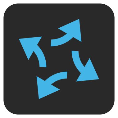 Santrifüj oklar düz kare vektör simgesi