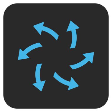 Santrifüj oklar düz kare vektör simgesi