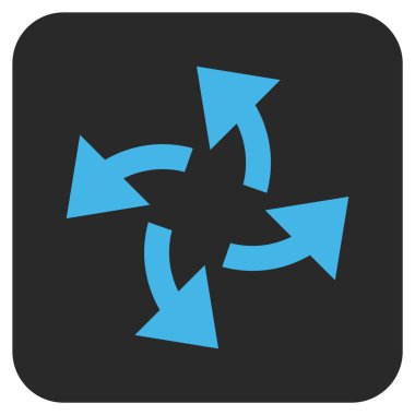 Santrifüj oklar düz kare vektör simgesi