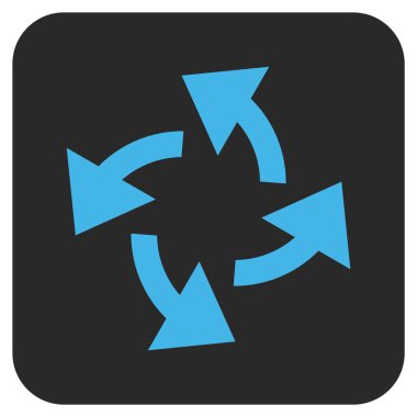 Santrifüj oklar düz kare vektör simgesi