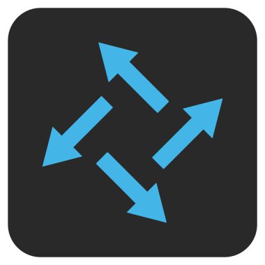 Santrifüj oklar düz kare vektör simgesi