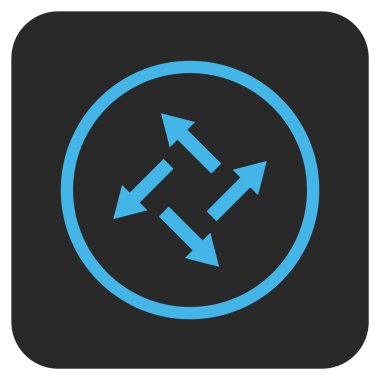 Santrifüj oklar düz kare vektör simgesi