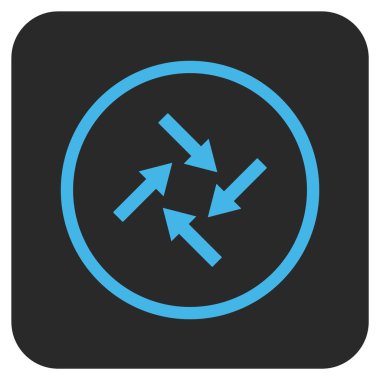 Merkezcil oklar düz kare vektör simgesi