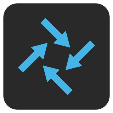 Merkezcil oklar düz kare vektör simgesi