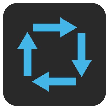 Dolaşım oklar düz kare vektör simgesi