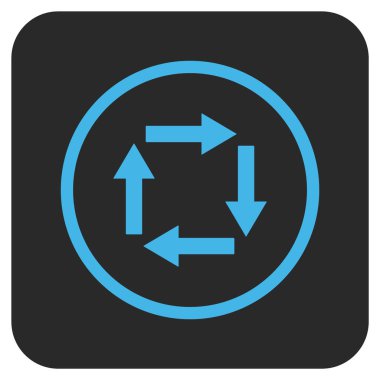 Dolaşım oklar düz kare vektör simgesi