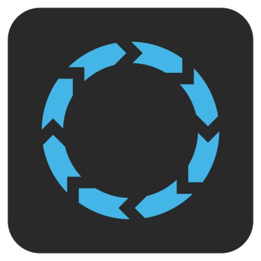 Dolaşım düz kare vektör simgesi