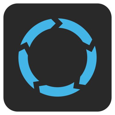 Dolaşım düz kare vektör simgesi