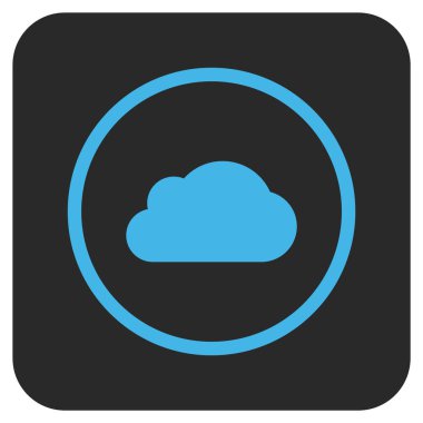 Bulut düz kare vektör simgesi